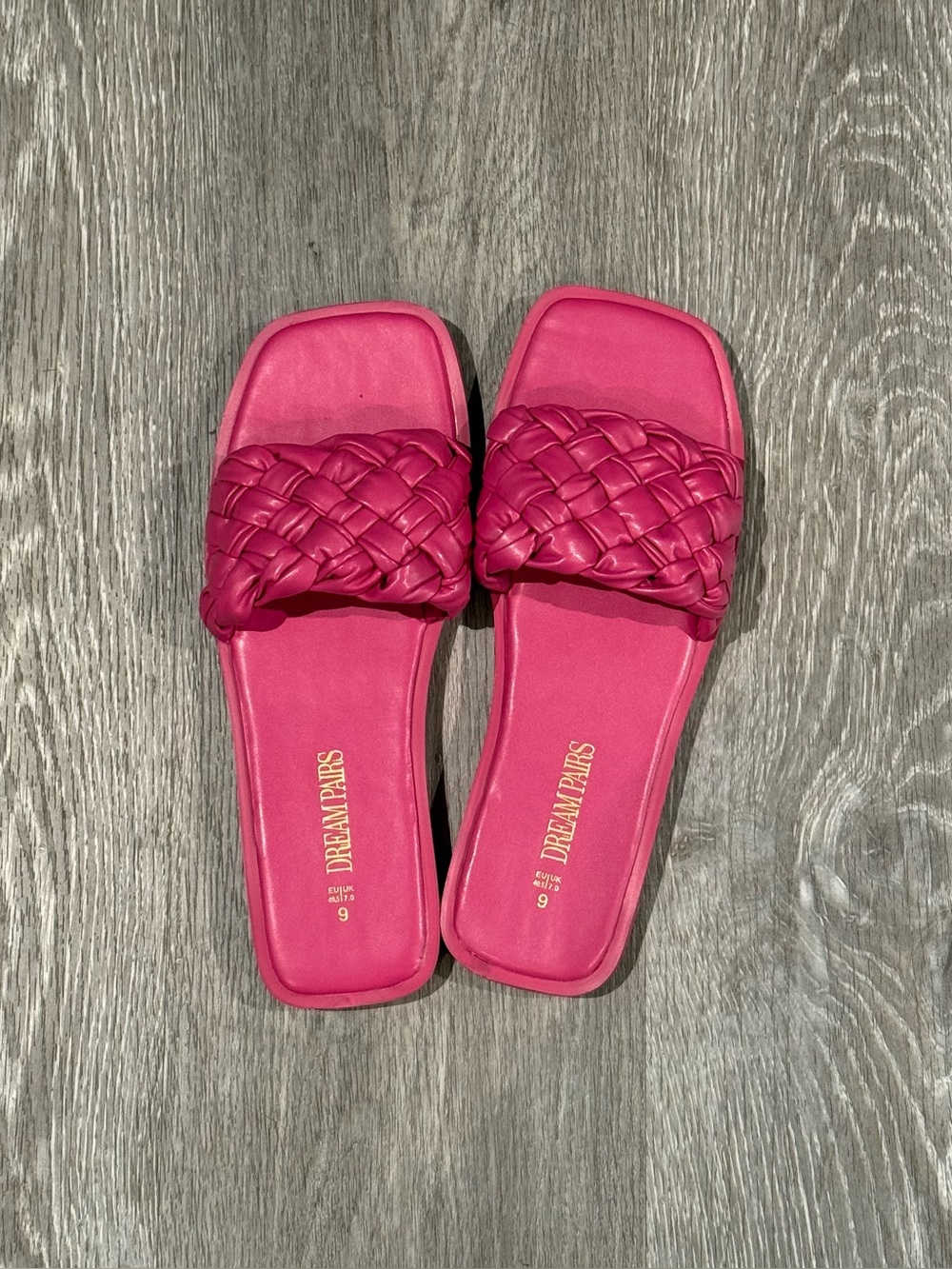 Dream Pairs Hot Pink Braided Slide Sandals